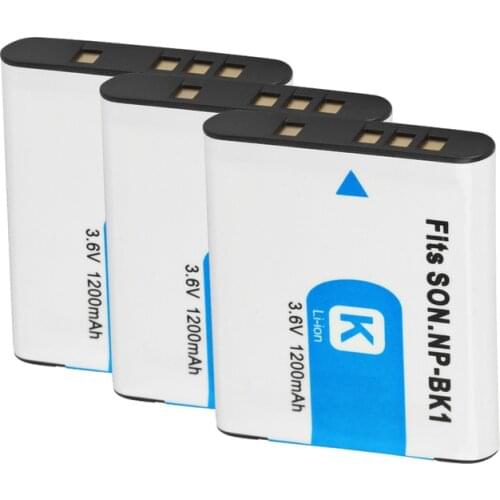 NP-BK1 NP BK1 Camera Batterie NPBK1 For SONY W190 W370 W180 S750 S780 S950 S980 DSC-S950 BK1 1200mAh Battery Charger