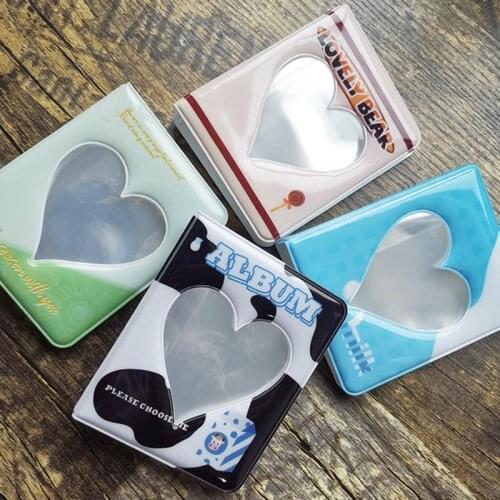 3 Inch 36 Pockets PVC Photo Album Hollow Heart Interstitial Case for Name Card Mini Scrapbooking Storage Wedding Gift - Convenie