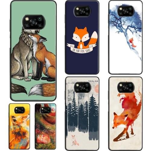 Fox Art Phone Case For POCO X3 Pro M3 F2 F3 Cover For Xiaomi Mi 11 Ultra 10T Pro Mi Note 10 Lite
