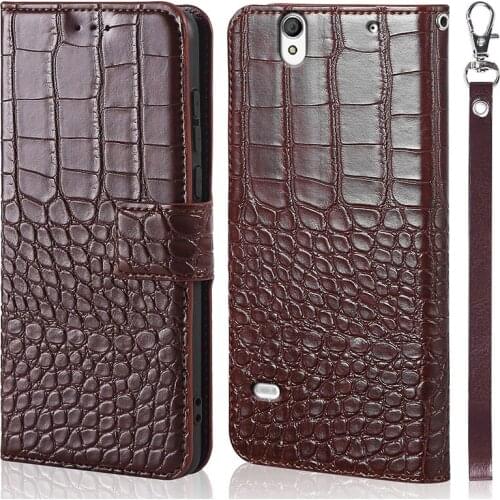 Crocodile texture phone case for Sony Xperia C4 Dual E5333 E5306 E5303 Case Flip Wallet Cover Phone Case for Sony Xperia C4 Case