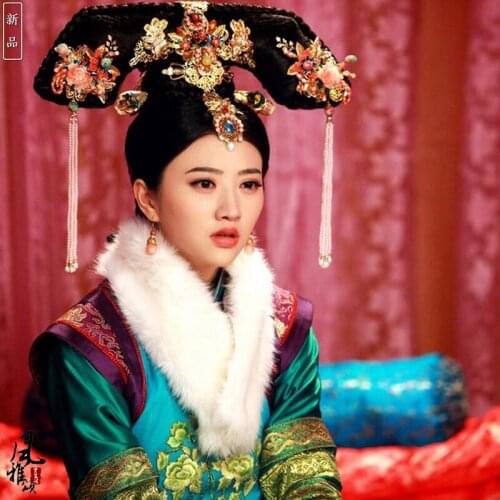 Da Yu Er Qing Dynasty Princess or Empress Delicate Embroidery Qifu Costume Drama Costume Stage Performance Hanfu