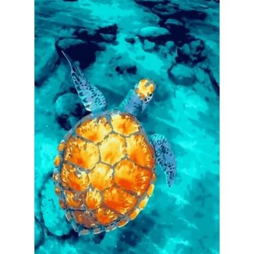DIY Paints By Numbers Sea turtle Animals 50x40cm Art Pictures Set Coloring Decorative Canvas Wall Artcraft Oil Painting By Numbe
