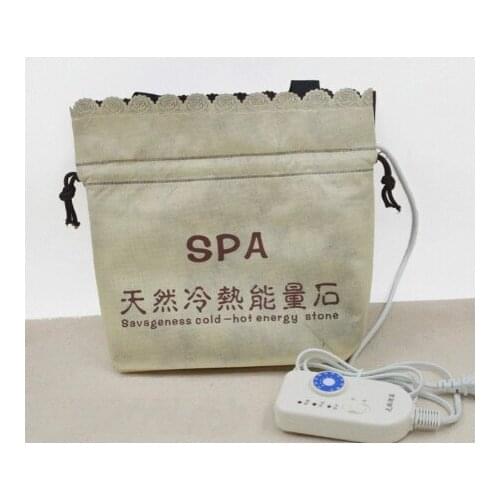 Natural Massage hot stone massage lava Natural Energy massage stone set hot spa rock basalt stone massage with heater bag 220V