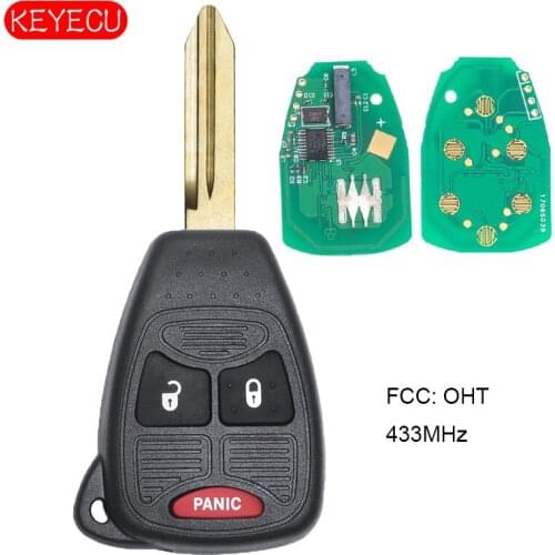 KEYECU Remote Key 2+1 Button ID46 Chip 315MHz ID46 for for Chrysler Dodge FCC: M3N5WY72XX (Small Button)