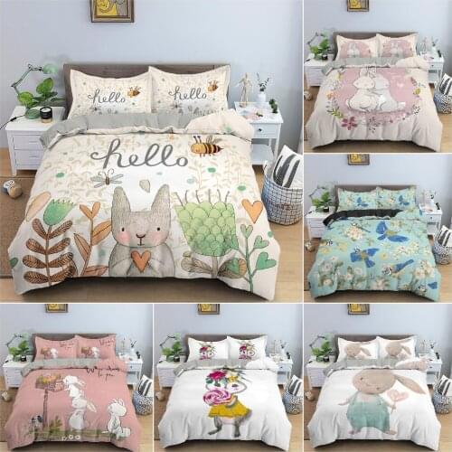 Cartoon Animal Pattern Bedding Set 3D Printed Duvet Cover Set King Queen Twin Size Quilt / Comforter Cover for Bedroom Decor