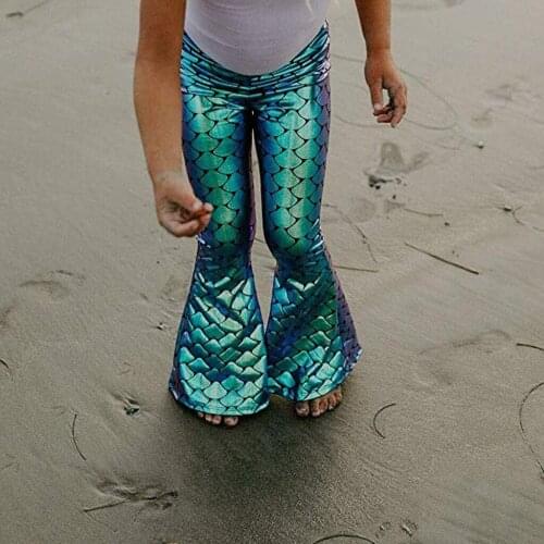Todder Imcute Kids Baby Girls Mermaid Fish Stretch Long Leggings Flares Pants Hot-selling Baby Girl Stretch Leggings Pants new