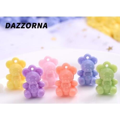 6colors 20Pcs/Pack Hot Sell Cute Cartoon Animal Shape Acrylic Pendants Charm Pendants For Jewelry Making Handmade Accessories