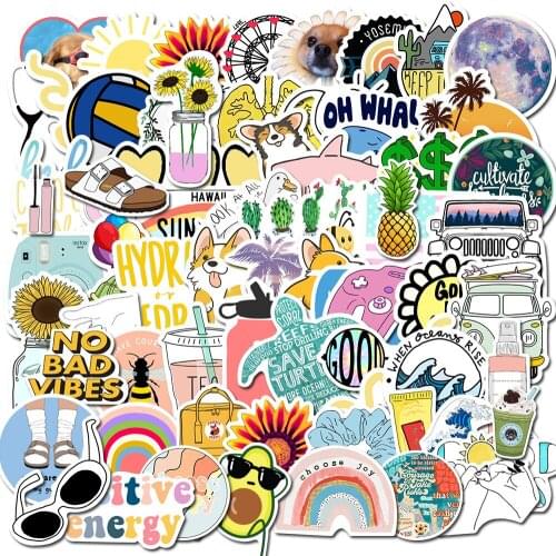 Cute stickers 85PCS VSCO style simple suitcase stickers waterproof graffiti suitcase diary stickers sticker 7