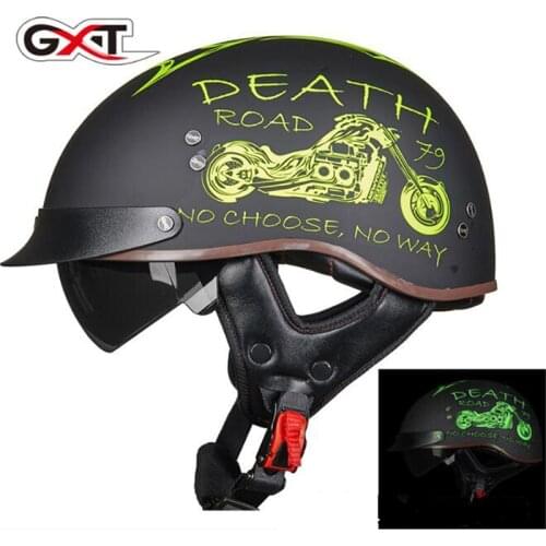 GXT DOT Certification Retro Motorcycle Helmet Moto Helmet Scooter Vintage Half Face Biker Motorbike Crash Moto Helmet Casco Moto