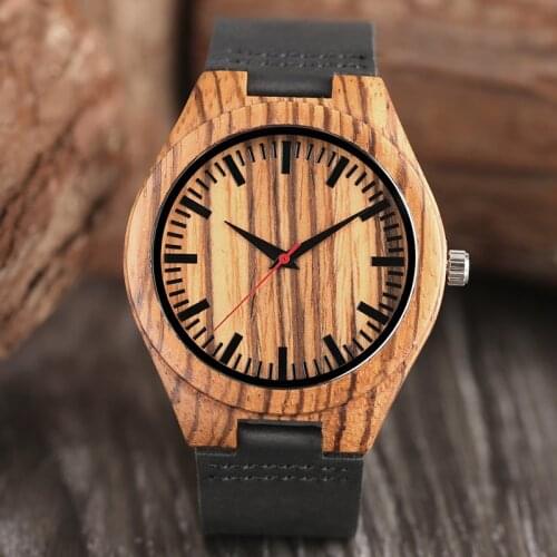 Men Watch Wood Clock Minimalist Analog Wooden Bamboo Nature Clock Quartz Wristwatch Male Sport Genuine Leather Relogio Masculino