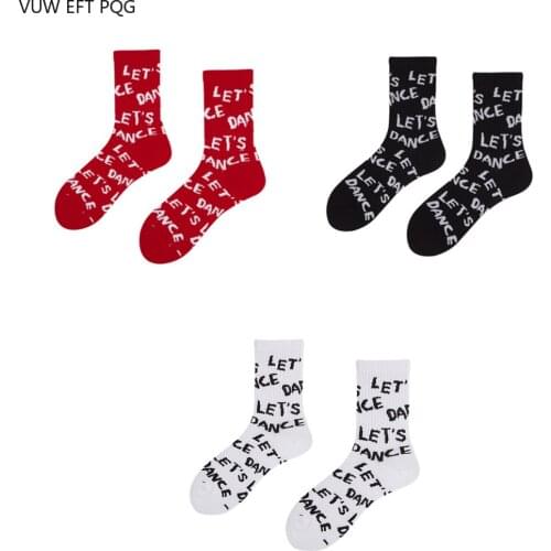 Hip-Hop Street Trend Solid Color Letters In The Tube Skateboard Cotton Socks For Men And Women Couple