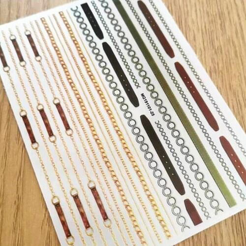 Newest MG1101-25 special line design 3d art sticker nail back glue DIY decoration for nail art tools