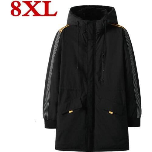 New plus size 8XL 7XL 6XL Winter Cotton-padded parkas Clothes Long Increase Enlarge Loose Coat The Fat Jacket Overcoat