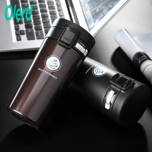 Olerd 380ml Vacuum Flasks Cup Travel Coffee Mug Stainless Steel Thermos Tumbler Vacuum Flask thermo Water Bottle Mug Thermocup
