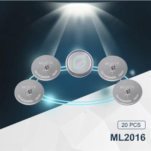 20pc Maxell Original ML2016 ML 2016 3v Li-Ion Lithium Ion Rechargeable Coin Cell Button CMOS RTC Battery Batteries