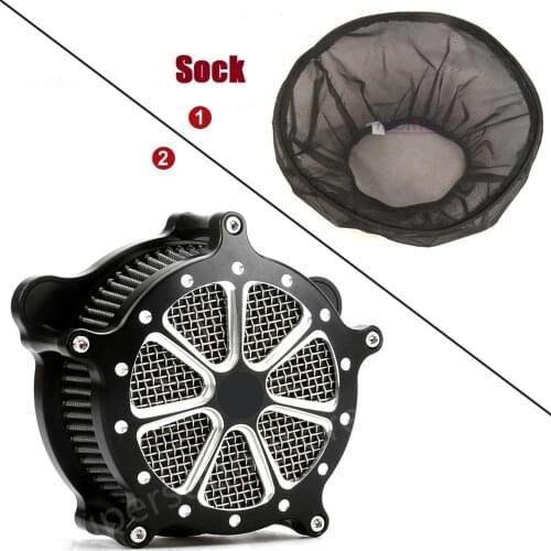 Fit For Harley Touring Road king FLHTC FLHT 2008-2016 FLHX FLHR FLTR Rain Socker Cover Gray CNC Air Cleaner Breather Filter