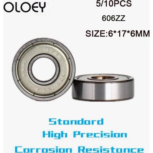 606ZZ Bearing 5/10PCS 6*17*6mm High Quality Ball Bearings 3D Deep Groove Pulley Wheel High Precision And Corrosion Resistance