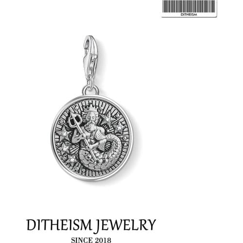 Zodiac Sign Aquarius Charms Pendant,2019 Jewelry 925 Sterling Silver Vintage Gift For Women Men Fit Bracelet Necklace Bag