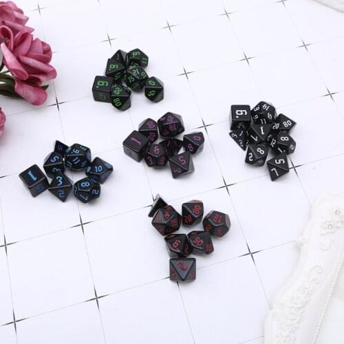 7 Pcs Resin Polyhedral Dices Numbers for DND RPG MTG Dials Desktop Table Board Game Dice