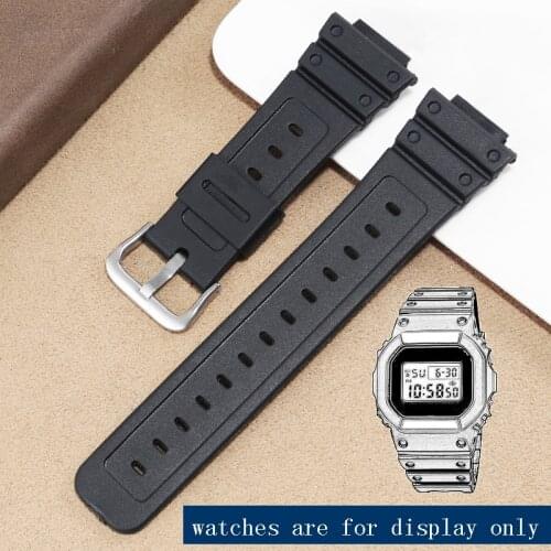 Replacement G SHOCK GW-M5610 G5600E DW5600 Rubber Watchband Black Mens Watch Chain Special Interface