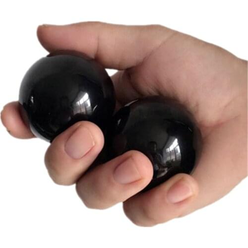 Baoding balls fitness hand ball solid black steel hand exercise therapy ball 1pair