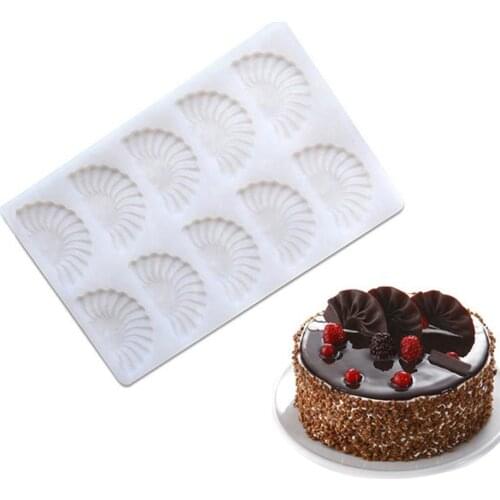 Silicone Chocolate Mold For Fondant Cake Decoration Molds 3D DIY 10 Holes Sector Cookie Mould Kitchen Baking Decorating Tool