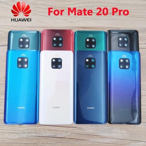 Huawei Mate 20 Pro Glass Back Cover Rear Door Housing Battery Case Replacement Repair Parts For Mate20 Pro With Camera Lens+Logo