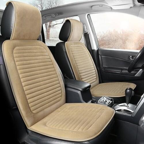 Warm Car Seat Cushion For Autumn Winter New Plush Cover Non-slip Front Seat Protector Pad With Backrest Headrest Easy Install