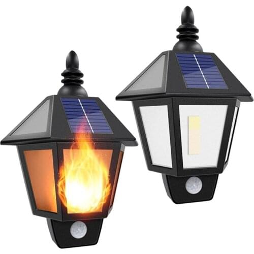 Solar Led Light Outdoor Flame Wall Lamp Outdoor Waterproof led Solar Landscape Decorative Lighting Safety Lights