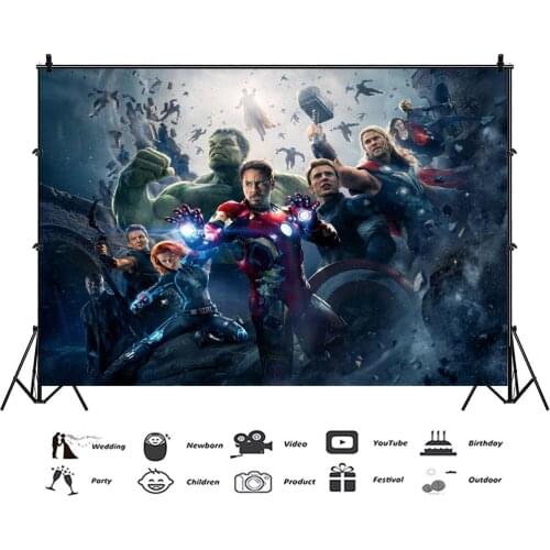 Super Heros Photography Backdrop Boys Birthday Baby Shower Root Photo Background Confrontation War Vinyl Photocall Booth Props