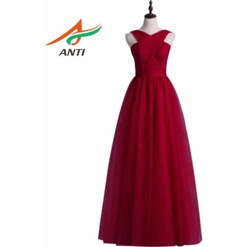 ANTI Vintage Evening Dresses Halter Pleat Elegant Vestido De Festa Longo Robe De Soiree Dubai Kaftan Prom Dresses Fast Shipping