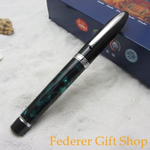 Duke Sharks High Quality Green Resin Rollerball Pen, Heavy Texture Metal Ballpoint Pen with Ordinary Gift Box G911