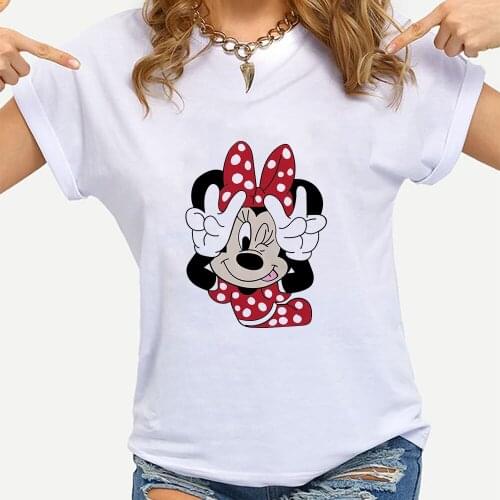 Disney T Shirt Women 2021 Fashion European Mickey Mouse Ropa Aesthetic Cute Tops Young Casual Best Friends Forever Tshirt Female