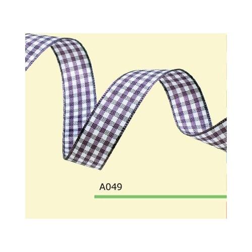 1-1/2" inch 38mm checked plaid gingham ribbon