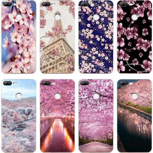 17H cherry blossom Soft Silicone Tpu Cover phone Case for huawei Honor 9 Lite 10 p 9 10 lite