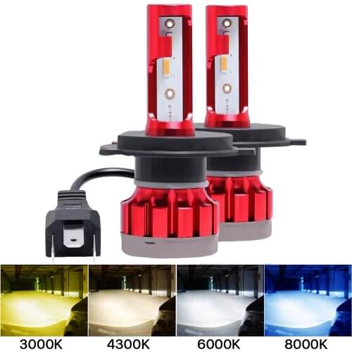 2PCS 3000K 6500K 8000K H4 LED H7 H1 HB4 HB3 9005 9006 CSP 1860 Chip Car Headlight Bulbs H11 H8 Fog Lights Car Styling automotivo