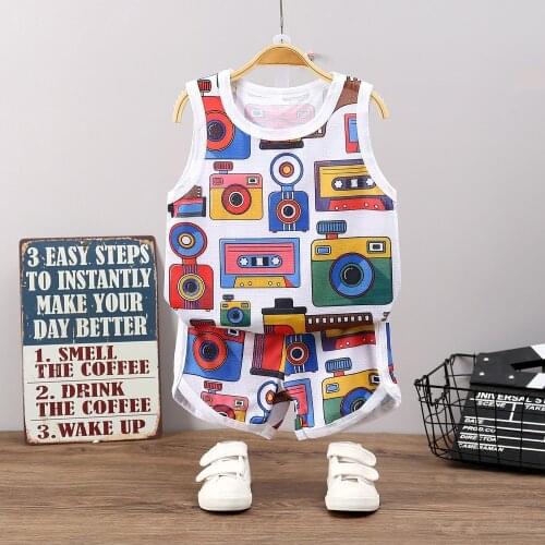 2021 Summer Kids Clothing Sets Quick-drying Suit Boys Sports Sets Girls Sleeveless T Shirts + Shorts 2pcs/set Baby Clothes Suit