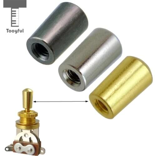 Tooyful 3Pcs Internal Thread 3.5mm Brass 3 Way Toggle Switch Knobs Cap Tip Buttons for LP Electric Guitar Parts Replacements