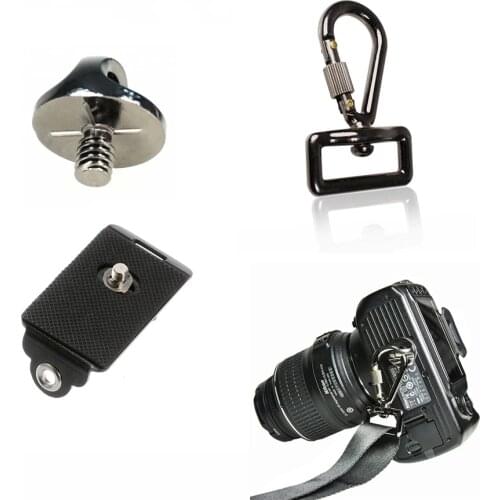 Foleto Quick Strap Hook Plate Screw Connecting Adapter 1/4" For SLR DSLR Camera Shoulder Sling Strap Belt for canon nikon camera