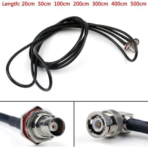 Areyourshop RG58 Cable BNC Male Plug Right Angle To BNC Female Bulkhead Jack Coax Pigtail 20CM 50CM 100CM Wholesale Cable Wire