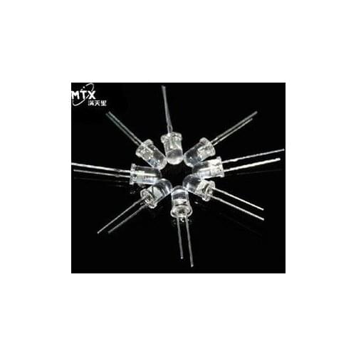 Free Shippng 1000PCS 5mm white hair white luminous tube super bright LED light emitting diode+Hot Top selling