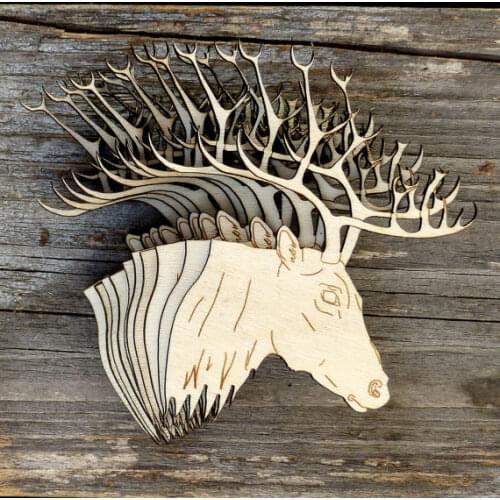Wooden Deer Stag Head Craft Shapes Plywood Woodland Standing Animal