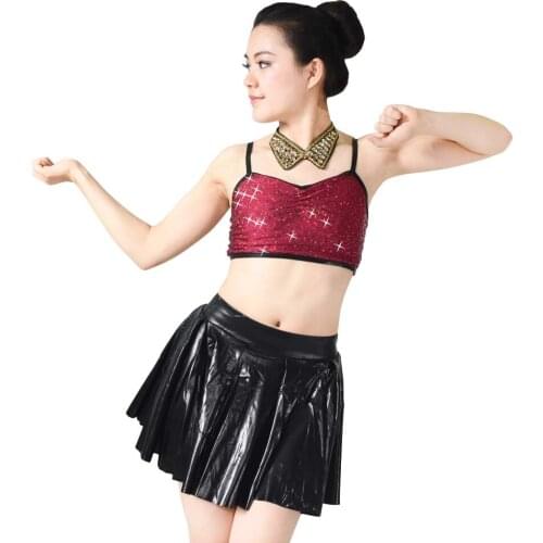 MiDee Jazz Dance Costume 2 Pieces Outfits Performence Wear Modern Salsa Clothes