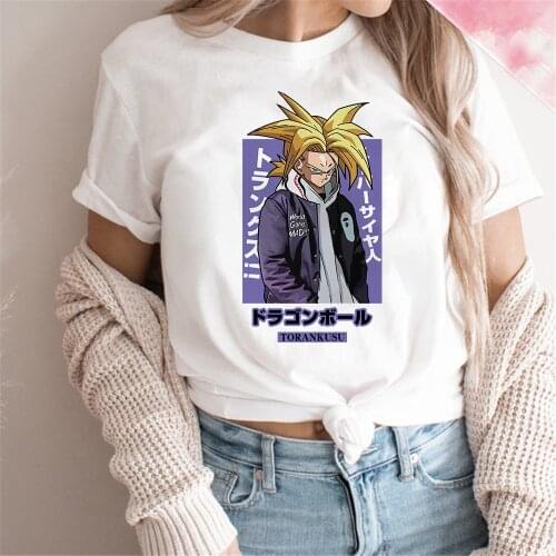 New Cartoon Dragon Ball Japanese Anime Women Tshirt Kawaii Torankusu Print O-Neck Casual Short Sleeve Female Clothes Dropship