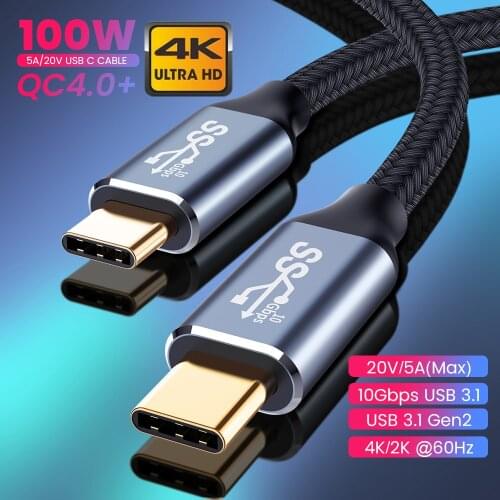 USB C to Type C Cable Type-C3.1 Gen2 10Gbps 100W Fast Data Cord USB-C Type-c Cable For Samsung S20 MacBook iPad Huawei Xiaomi