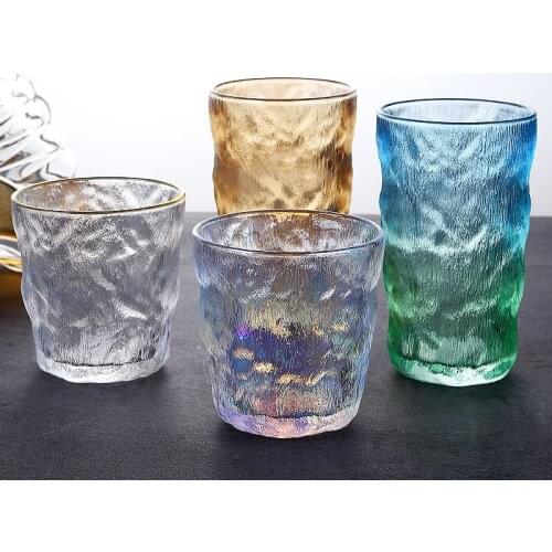300/380ml Coffee Mug Tea Glass Transparent Crystal Glacier Glass Cup For Household Whiskey Wine Vodka Bar Club Beer Juice Glass
