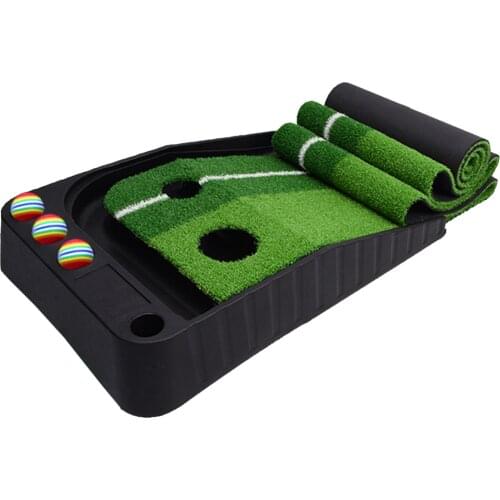 Golf Putting Mat With Green-Automatic Ball Return Anti-Skid Golf Practice Equipment Indoor Or Outdoor Use Training Aid
