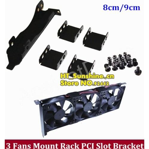 3 Fan Mount Rack PCI Slot Bracket for Video Card DIY 2PCS/LOT Free Shipping