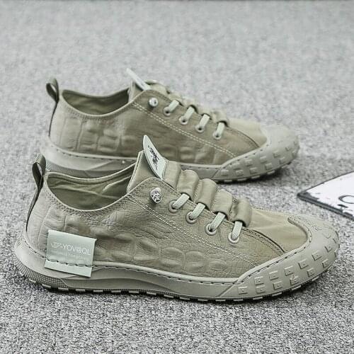 Fashionable and Comfortable All-match Casual Board Shoes Student Ice Silk Cloth Mesh Breathable Crocodile Pattern Mens Shoes