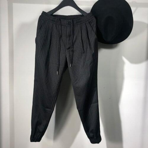 Owen Seak Men Casual Cross Pants Skirt High Street Wear Dark Ankle Length Pants Men Japanese Sweatpants Spring Harem Black Pants